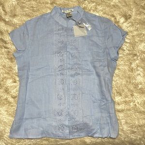 Blue Linen Top